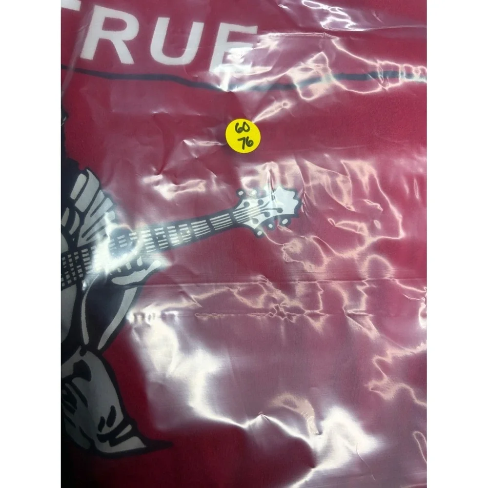 True Religion Buddha Guitar World Tour Men's T-Shirt XXL Red Large Front Graphic
